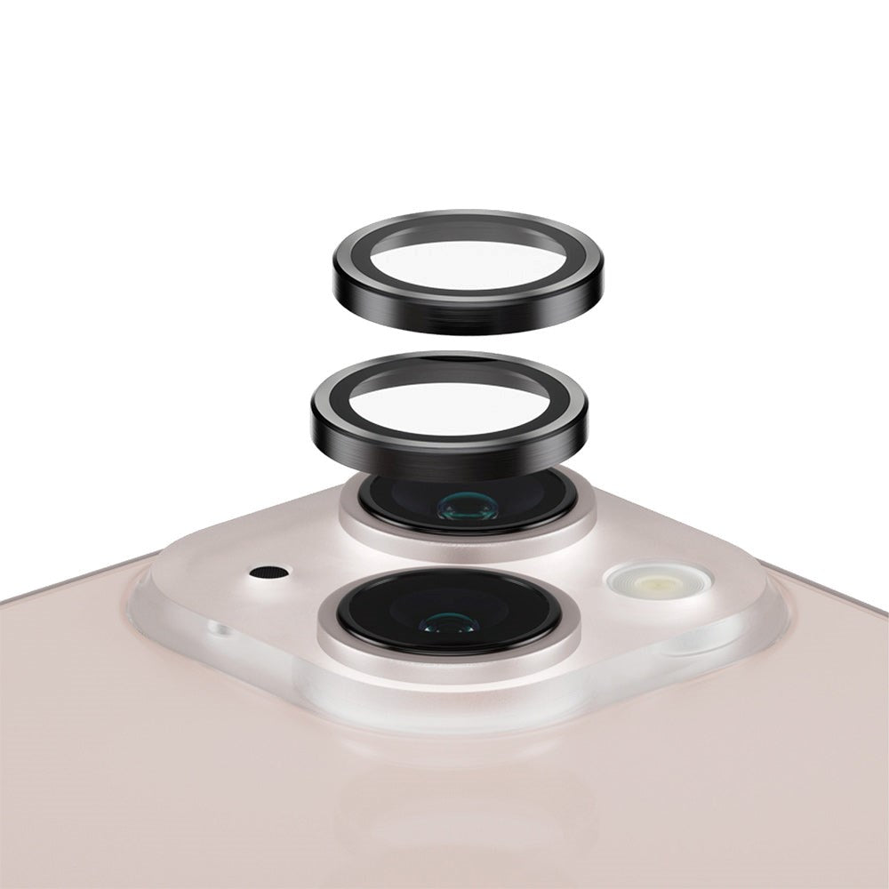 iPhone 13 / 13 Mini PanzerGlass Hoops - Kamerabeskyttelse - Gennemsigtig / Sort