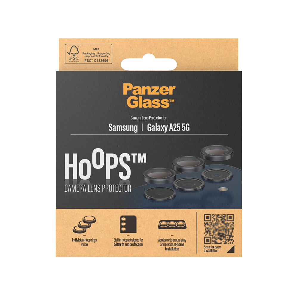 Samsung Galaxy A25 (5G) PanzerGlass Hoops - Kamerabeskyttelse - Gennemsigtig / Sort