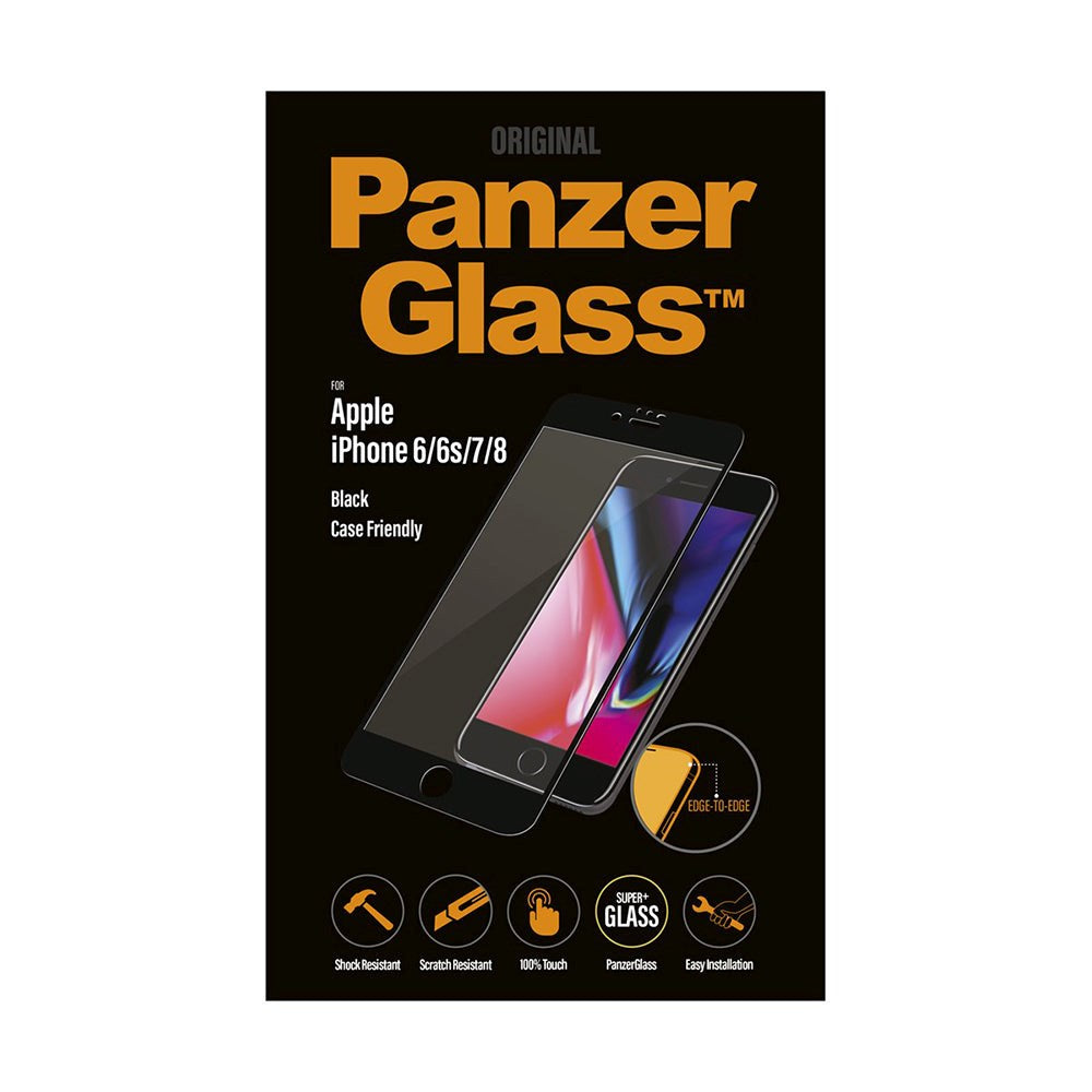 iPhone SE (2022/2020) / 8 / 7 / 6 / 6s PanzerGlass Skærmbeskyttelse - Case Friendly - Sort