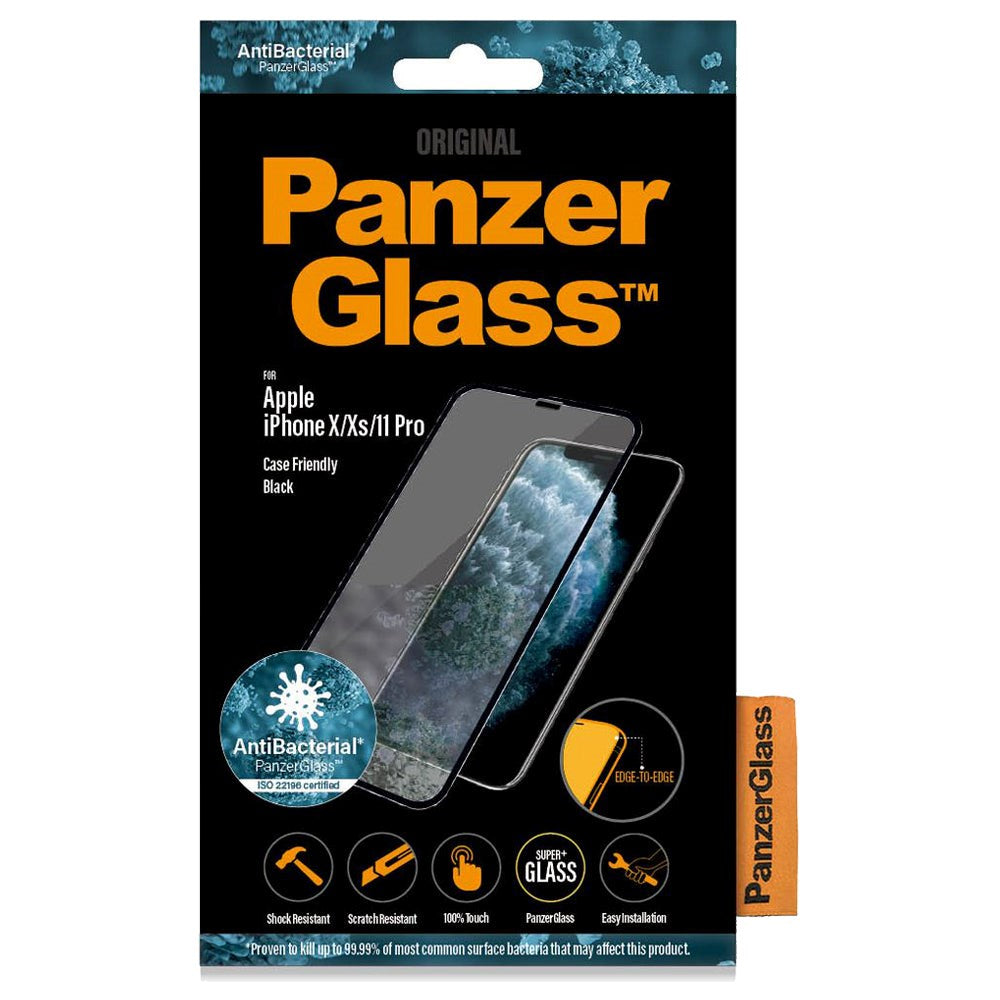 iPhone 11 Pro / Xs / X PanzerGlass Skærmbeskyttelse - Case Friendly - Sort