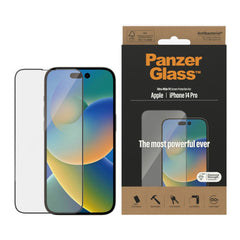 iPhone 14 Pro PanzerGlass AntiBacterial Ultra Wide Fit Skærmbeskyttelse - Diamond Strength - Gennemsigtig m. Sort Kant