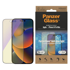 iPhone 14 Pro Max PanzerGlass AntiBacterial Ultra-Wide Fit Skærmbeskyttelse - Anti-Blue Light - EasyAligner - Diamond Strength