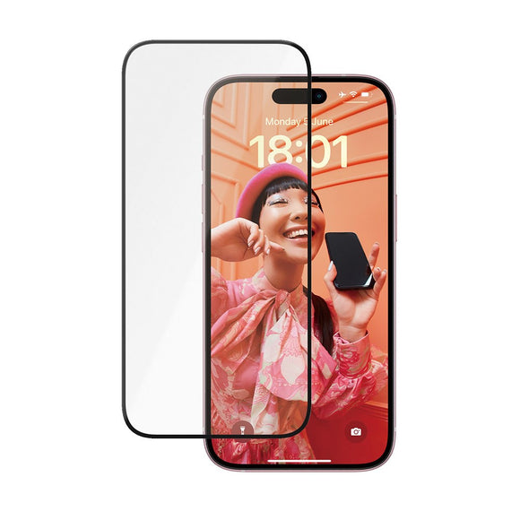 iPhone 15 / 16 PanzerGlass Ultra Wide Fit Ceramic Skærmbeskyttelse m. EasyAligner - Sort Kant