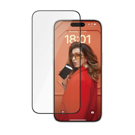 iPhone 15 Pro PanzerGlass Ultra Wide Fit Ceramic Skærmbeskyttelse m. EasyAligner - Sort Kant