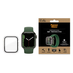 PanzerGlass Apple Watch 9/8/7 (41mm) Full Body Protection Cover + Indbygget Skærmbeskyttelse m. Anti-Bacterial - Gennemsigtig