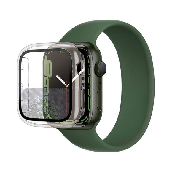PanzerGlass Apple Watch 9/8/7 (41mm) Full Body Protection Cover + Indbygget Skærmbeskyttelse m. Anti-Bacterial - Gennemsigtig