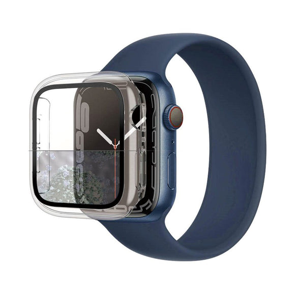 PanzerGlass Apple Watch 9/8/7 (45mm) Full Body Protection Cover + Indbygget Skærmbeskyttelse m. Anti-Bacterial - Gennemsigtig