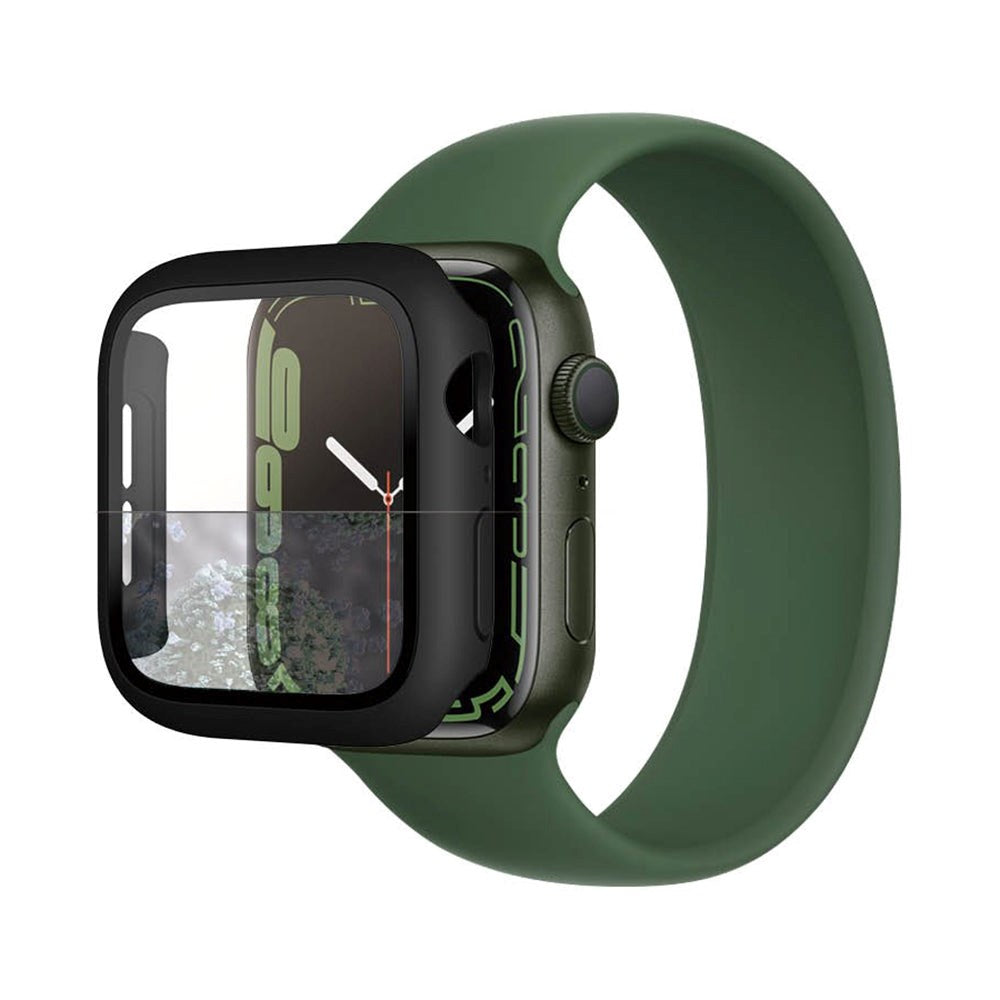 PanzerGlass Apple Watch 9/8/7 (41mm) Full Body Protection Cover + Indbygget Skærmbeskyttelse m. Anti-Bacterial - Sort