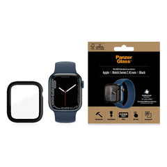 PanzerGlass Apple Watch 9/8/7 (45mm) Full Body Protection Cover + Indbygget Skærmbeskyttelse m. Anti-Bacterial - Sort