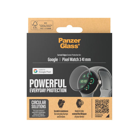 Google Pixel Watch 3 (41mm) PanzerGlass  Hærdet Glas - Sort Kant