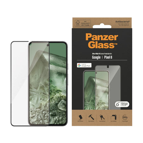 Google Pixel 8 PanzerGlass Ultra Wide Fit Skærmbeskyttelse - Platinum Strength - Sort Kant