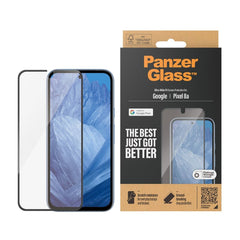 Google Pixel 8a PanzerGlass Ultra Wide Fit Skærmbeskyttelse - Platinum Strength - Sort Kant