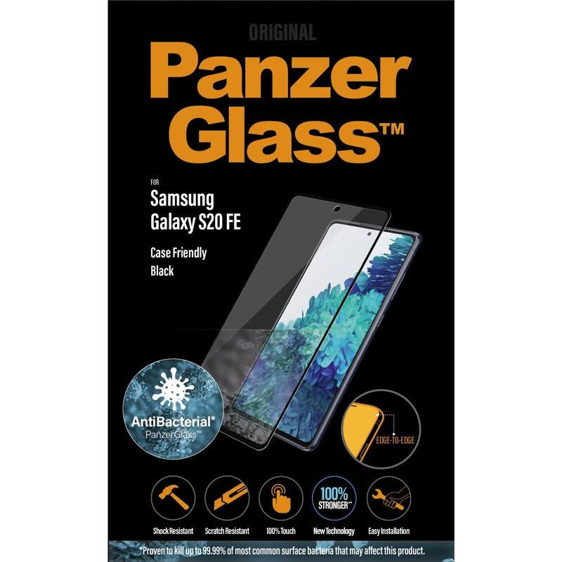 Samsung Galaxy S20 FE / S20 FE (5G) PanzerGlass AntiBacterial Skærmbeskyttelse - Case Friendly - Sort