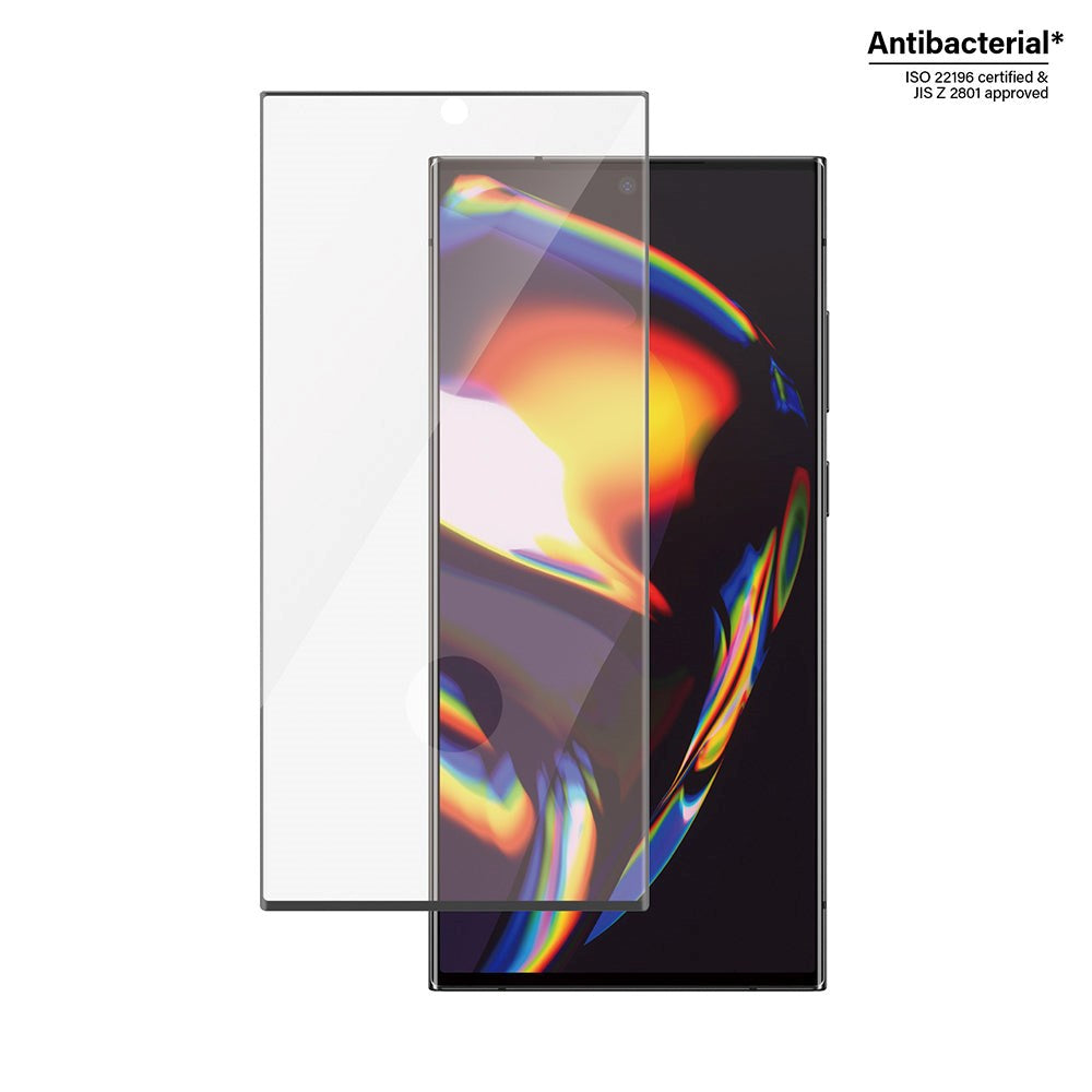 Samsung Galaxy S23 Ultra PanzerGlass AntiBacterial Ultra Wide Fit Skærmbeskyttelse - EasyAligner - Diamond Strength - Gennemsigtig