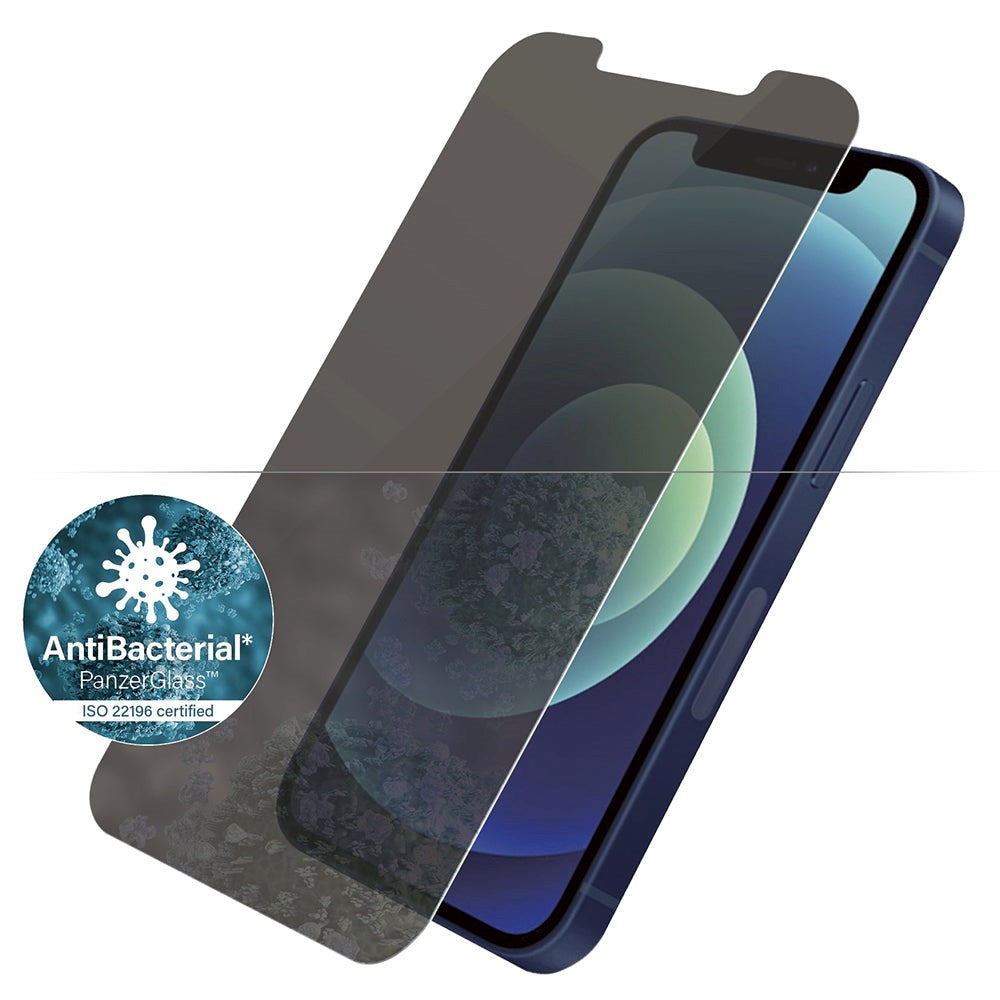 iPhone 12 Mini PanzerGlass AntiBacterial Standard Fit Skærmbeskyttelse - Privacy Glass - Gennemsigtig