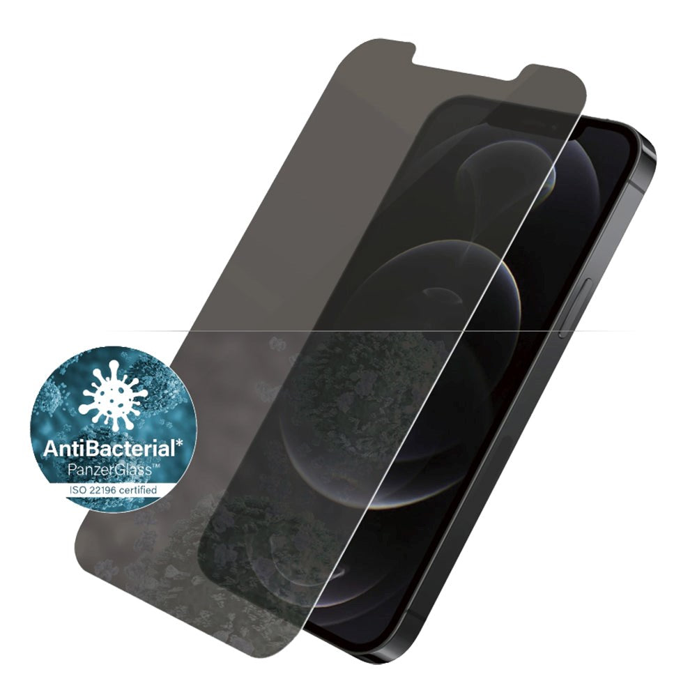 iPhone 12 / 12 Pro PanzerGlass AntiBacterial Standard Fit Skærmbeskyttelse - Privacy Glass - Gennemsigtig