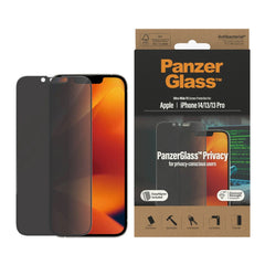 iPhone 14 / 13 / 13 Pro PanzerGlass AntiBacterial Ultra Wide Fit Skærmbeskyttelse - Privacy - EasyAligner - Diamond Strength - Gennemsigtig