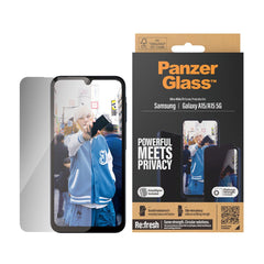 Samsung Galaxy A15 / A15 (5G) PanzerGlass Ultra Wide Fit Re:fresh Skærmbeskyttelse m. EasyAligner - Privacy - Platinum Strength - Gennemsigtig / Sort Kant
