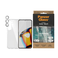 Samsung Galaxy S23 PanzerGlass 3-i-1 Bundle m. EasyAligner - Cover / Skærmbeskyttelse (UWF) / Kamerabeskyttelse - Gennemsigtig