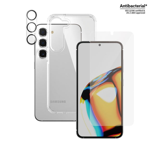 Samsung Galaxy S23 PanzerGlass 3-i-1 Bundle m. EasyAligner - Cover / Skærmbeskyttelse (UWF) / Kamerabeskyttelse - Gennemsigtig