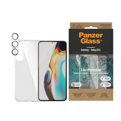 Samsung Galaxy S23+ (Plus) PanzerGlass 3-i-1 Bundle m. EasyAligner - Cover / Skærmbeskyttelse (UWF) / Kamerabeskyttelse - Gennemsigtig