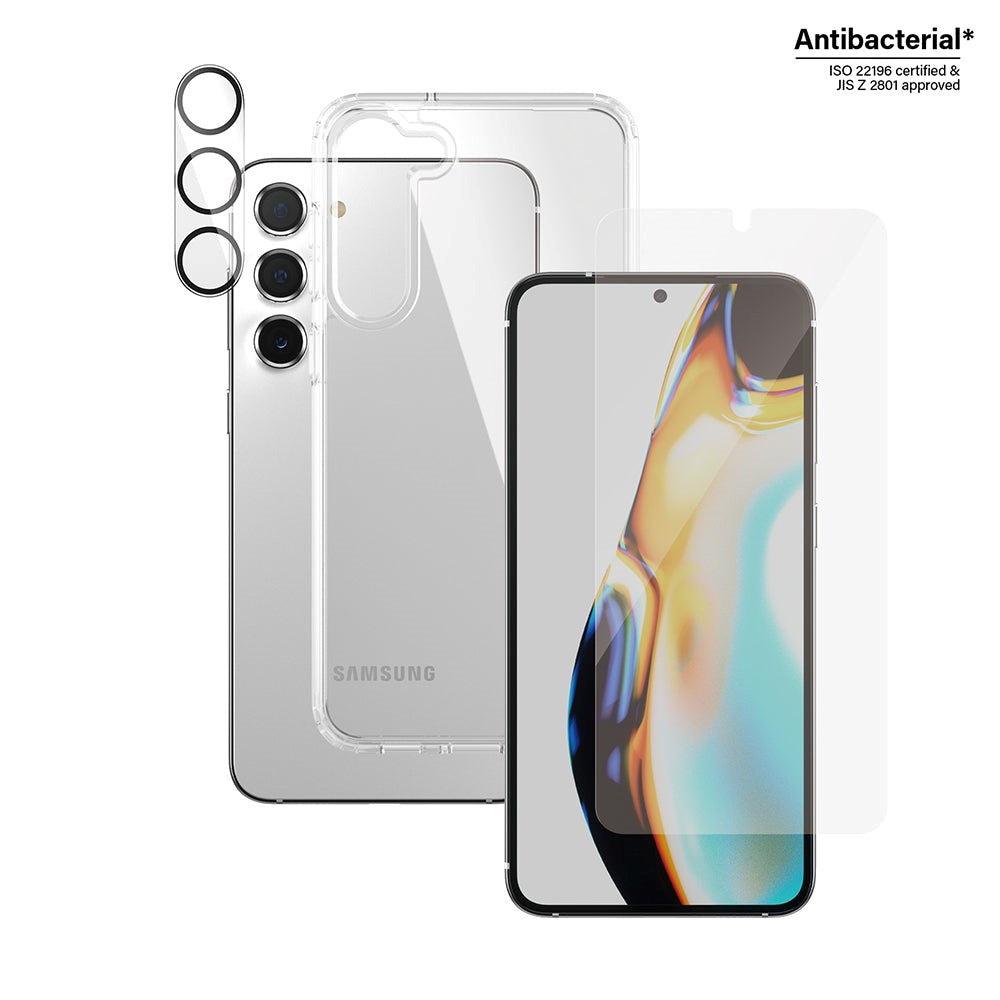 Samsung Galaxy S23+ (Plus) PanzerGlass 3-i-1 Bundle m. EasyAligner - Cover / Skærmbeskyttelse (UWF) / Kamerabeskyttelse - Gennemsigtig