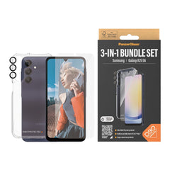 Samsung Galaxy A25 (5G) PanzerGlass 3-i-1 Bundle m. EasyAligner - D3O Bio Hardcase Cover / Skærmbeskyttelse (UWF) / Hoops Kamerabeskyttelse - Gennemsigtig / Sort