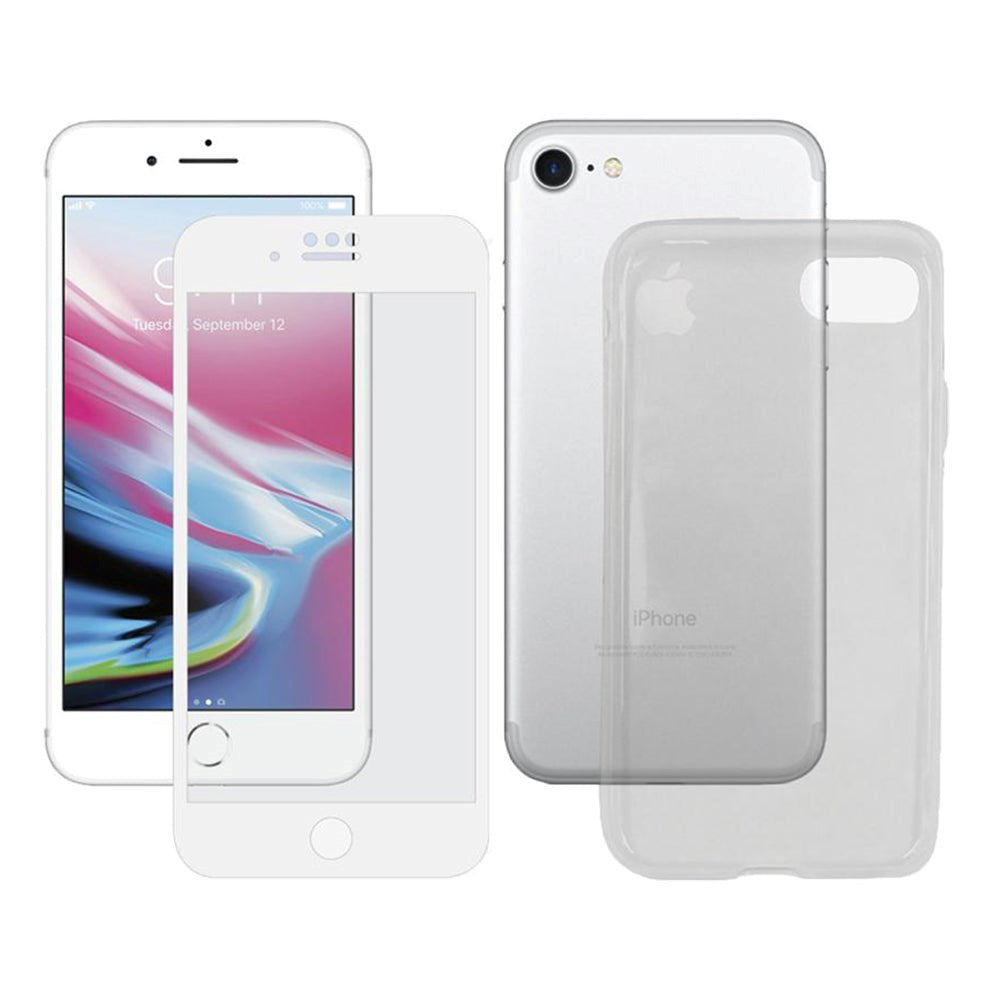 iPhone SE (2022 / 2020) / 8 / 7 PanzerGlass 360⁰ Protection (Glas m. Hvid Kant + Bagside Cover)