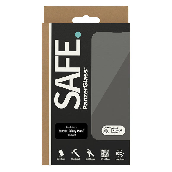 Samsung Galaxy A54 (5G) Safe By PanzerGlass® Ultra-Wide Fit Skærmbeskyttelse - Case Friendly - Gold Strength - Gennemsigtig