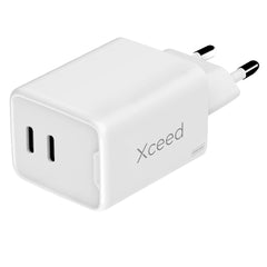 Xceed 45W GaN Vægoplader m. 2 x USB-C - Hvid
