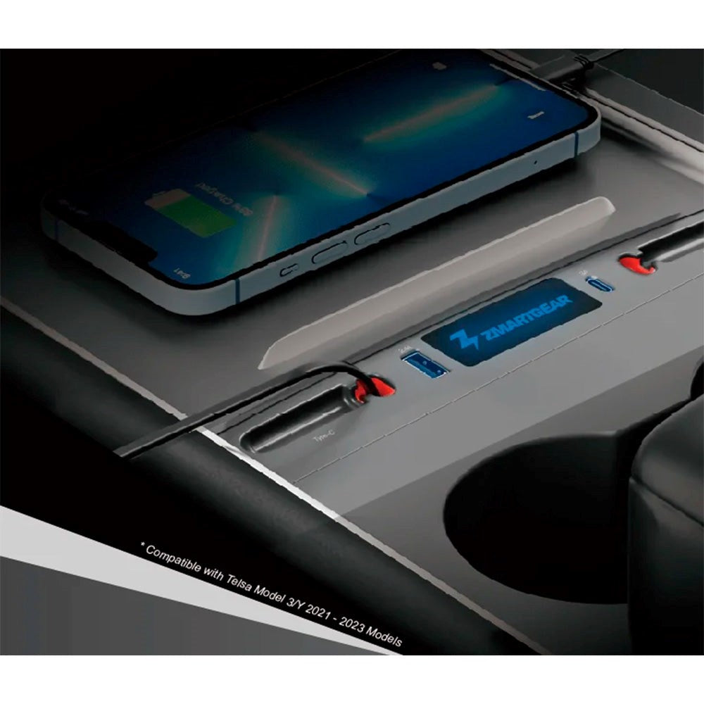 Zmartgear Opladningspanel til Tesla Model 3 / Y (2021-2023) - Space Grey