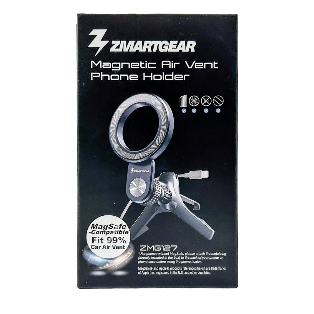Zmartgear Magnetisk Mobilholder til Ventilationsanlæg - MagSafe Kompatibel - Sort