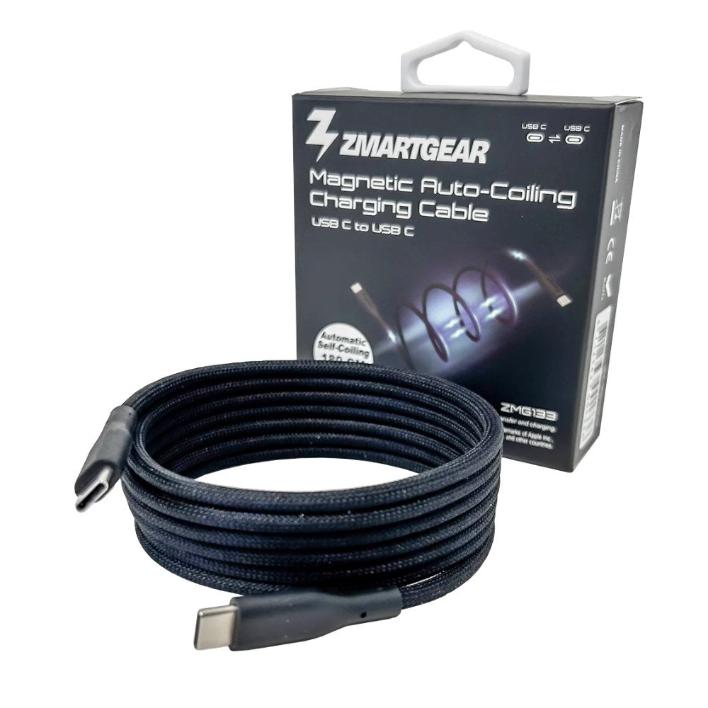 Zmartgear 60W USB-C til USB-C Magnetisk Kabel - 1.8m - Sort
