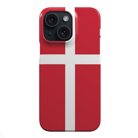 EIDERWOOD iPhone 15 Hård Plastik Cover - Danmarks Flag