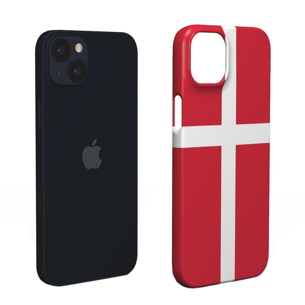 EIDERWOOD iPhone 14 Hård Plastik Cover - Danmarks Flag
