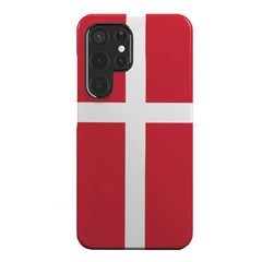 EIDERWOOD Samsung Galaxy S22 Ultra Hård Plastik Cover - Danmarks Flag