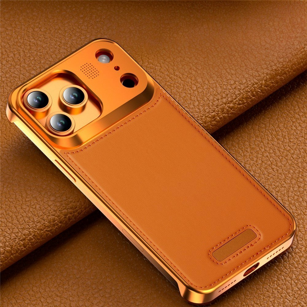 iPhone 17 Pro EIDERWOOD Stilrent Metal Cover m. Kunstlæder - Sølv / Sort