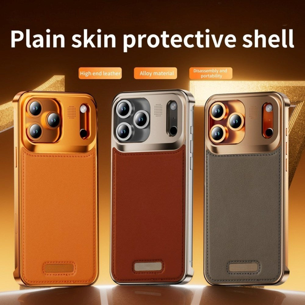 iPhone 17 Pro EIDERWOOD Stilrent Metal Cover m. Kunstlæder - Sølv / Grå