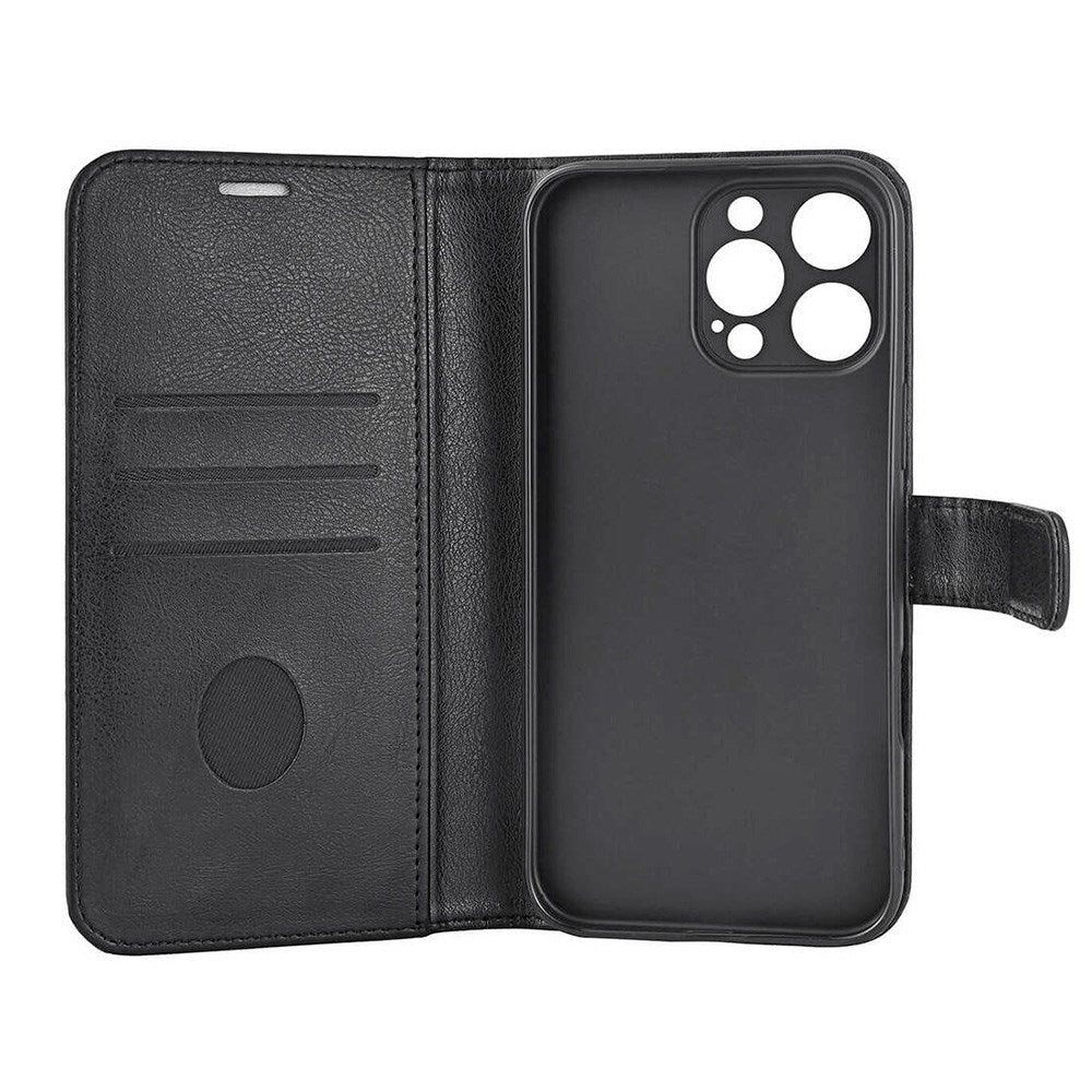 RadiCover iPhone 16 Pro Max Anti Stråling Vegansk Læder Flip Cover m. Pung - MagSafe Kompatibel - Sort