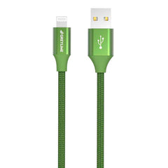 GreyLime Braided USB-A til Lightning Kabel 1 m. - Grøn