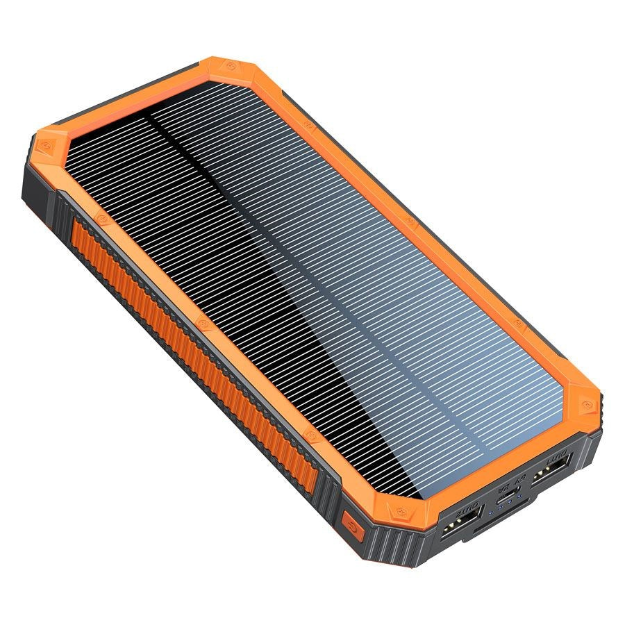 Lippa Solcelle PowerBank 10.000 mAh 10.5W 2 x USB-A - Sort / Orange