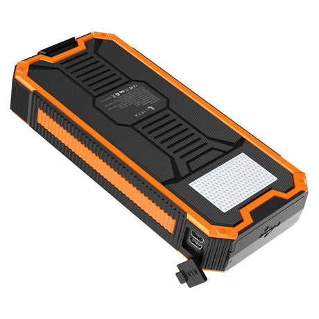 Lippa Solcelle PowerBank 20.000 mAh 20W 1 x USB-C & 3 x USB-A - Sort / Orange - (DEMO)