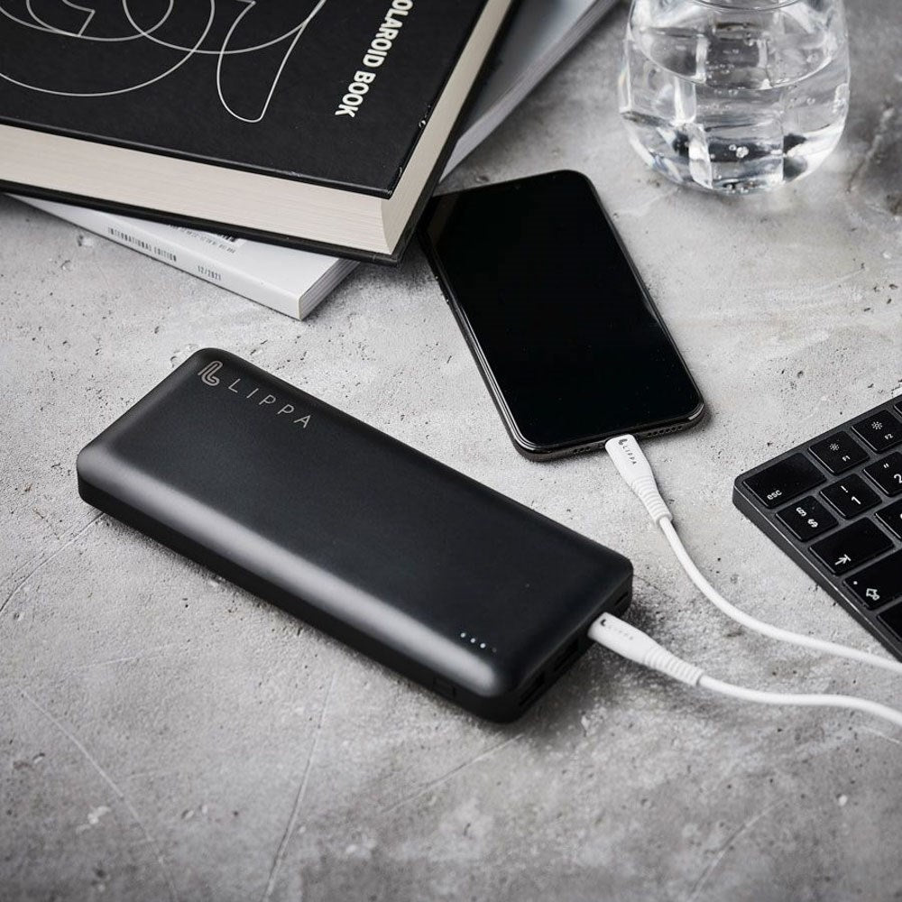 Lippa 65W Powerbank 26.800 mAh m. 2 x USB-A & 1 x USB-C - Sort