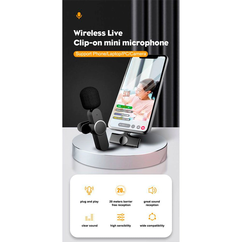 Lippa Trådløs Mikrofon m. USB-C - Sort