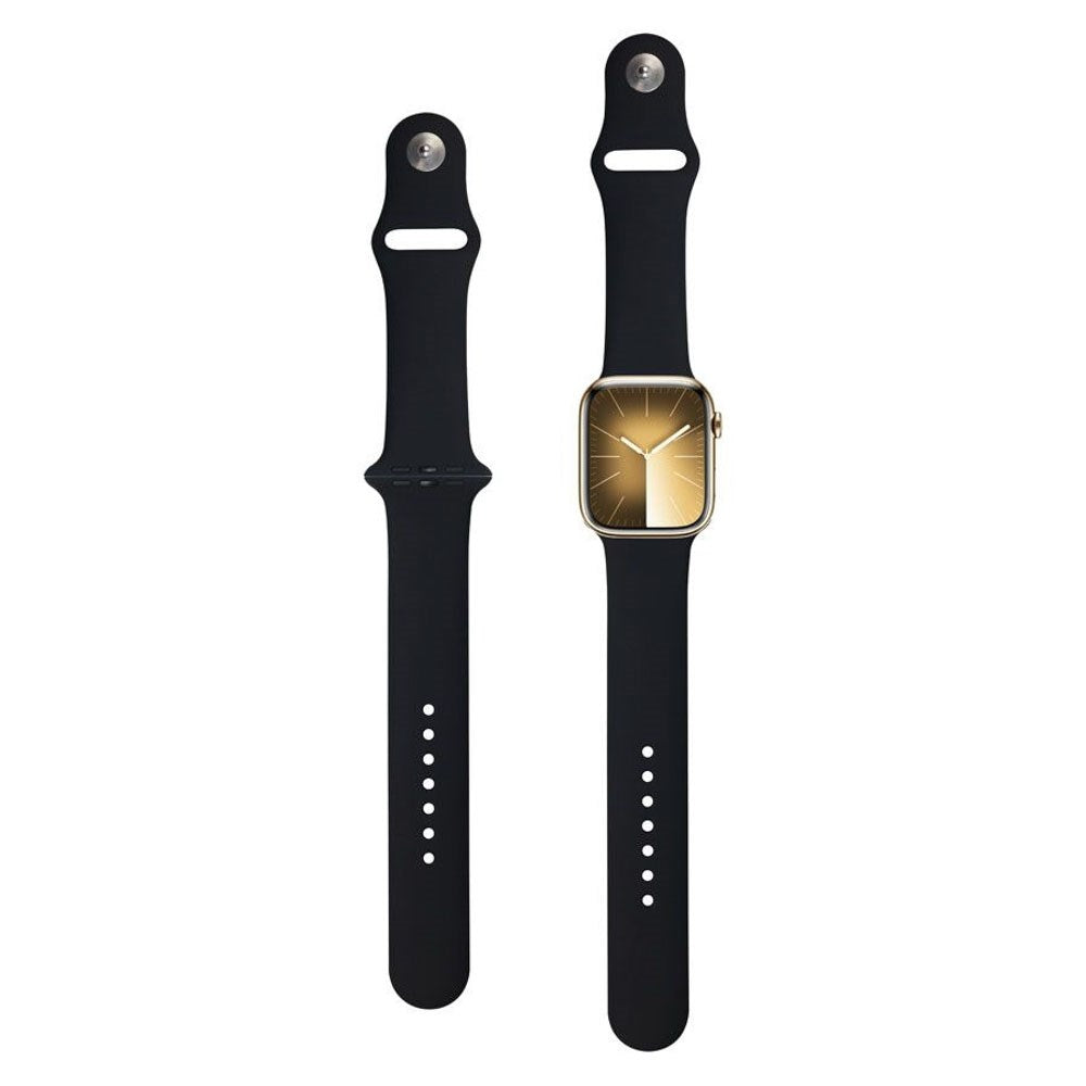 Apple Watch (42/44/SE/45/46/49mm) Lippa Silikone Urrem - Sort