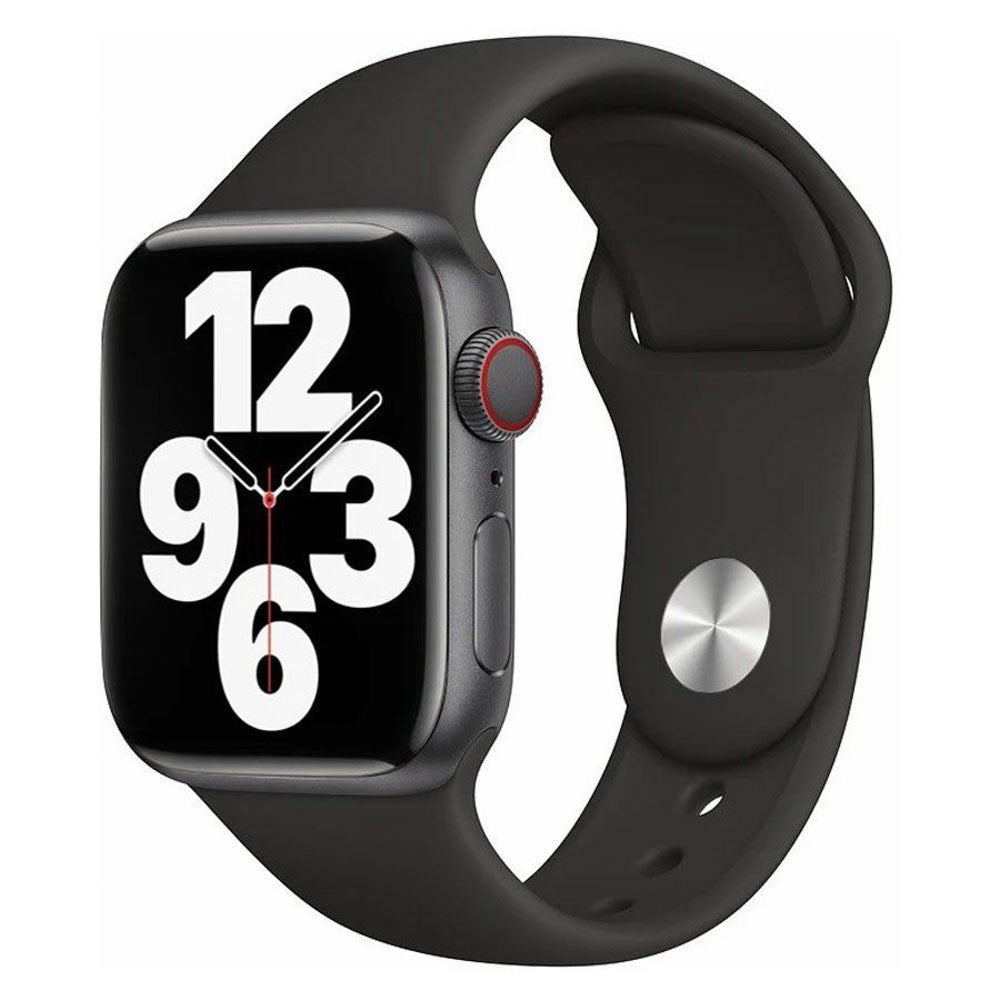 Apple Watch (42/44/SE/45/46/49mm) Lippa Silikone Urrem - Sort