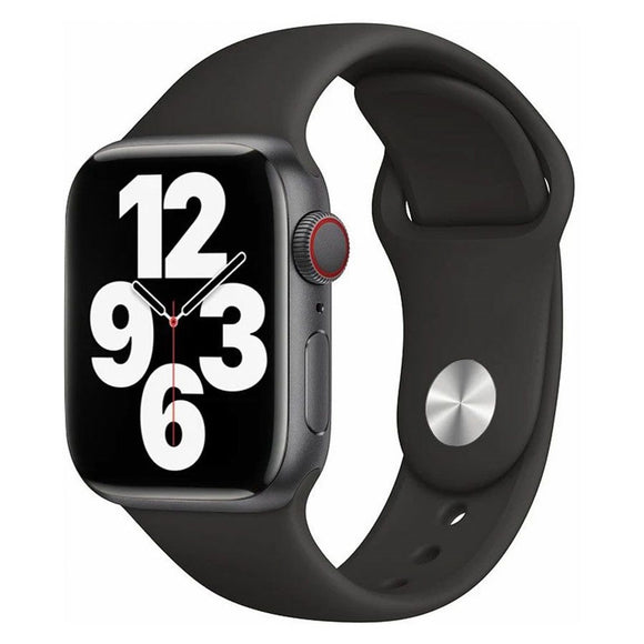 Apple Watch (42/44/SE/45/46/49mm) Lippa Silikone Urrem - Sort