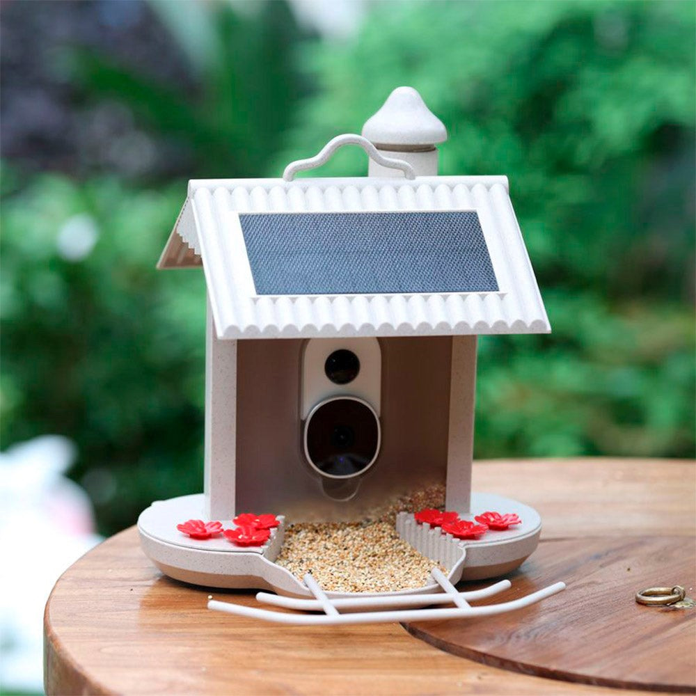 HiBirds Smart WiFi Fuglefoderhus m. Kamera - Lys Brun (DEMO)