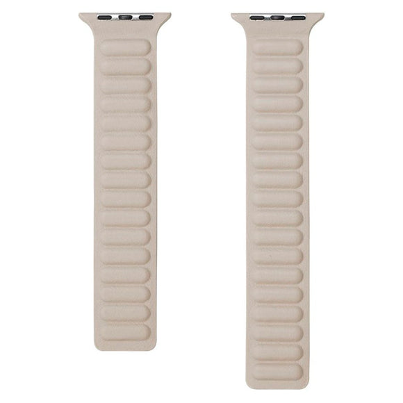 Apple Watch (38/40/SE/41/42mm) Lippa Magnetisk Læder Rem - Beige