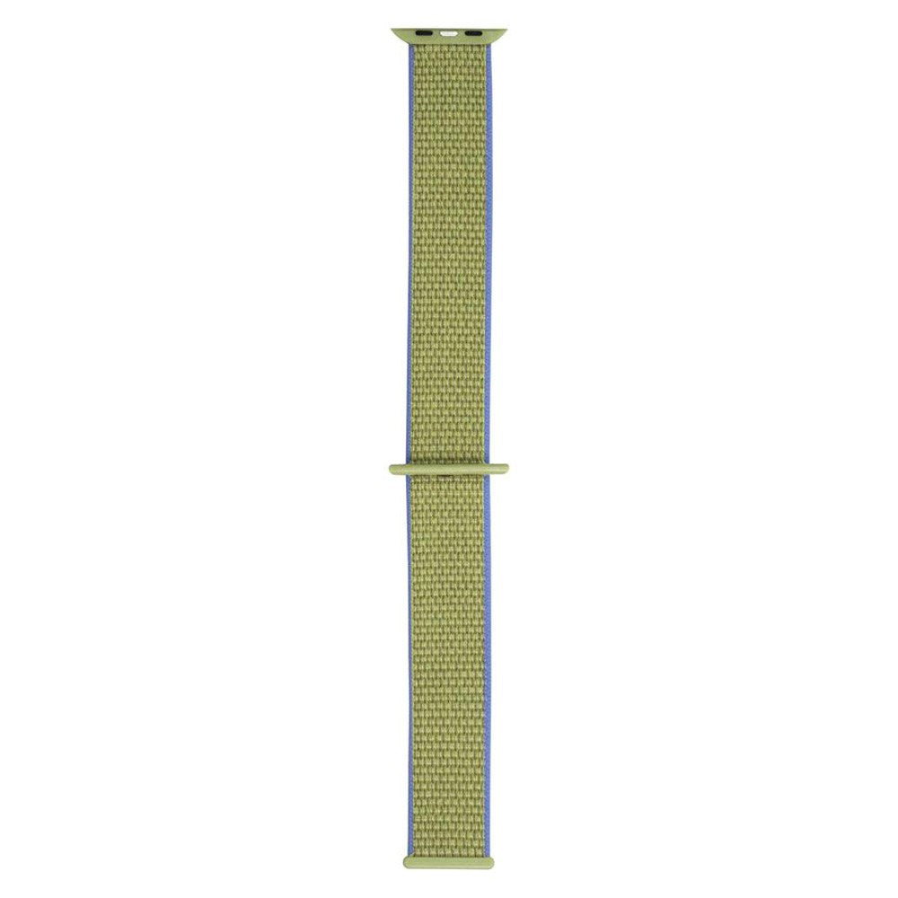 Apple Watch (38/40/SE/41/42mm) Lippa Nylon Rem - Grøn m. Lilla Kant
